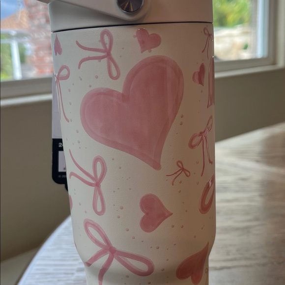 Hydrapeak Pink Ribbons Bows Artisan Collection Water Bottle Valentines Tumbler - Picture 5 of 5